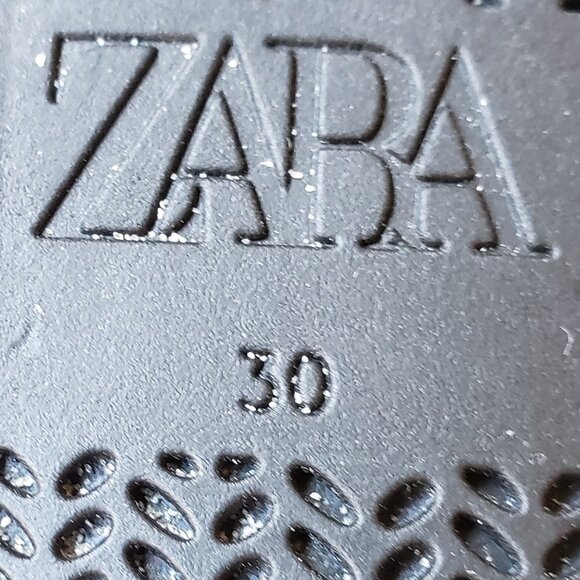 BNWT ZARA Mary Jane sequin jet black flats (30 - US 12 1/2) - Picture 3 of 9